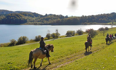 Randonnée à cheval Jura bord de lac
