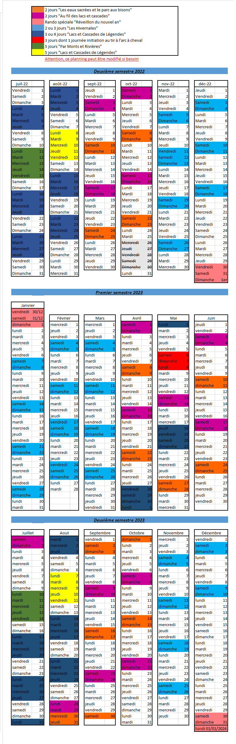 calendrier 2023 !